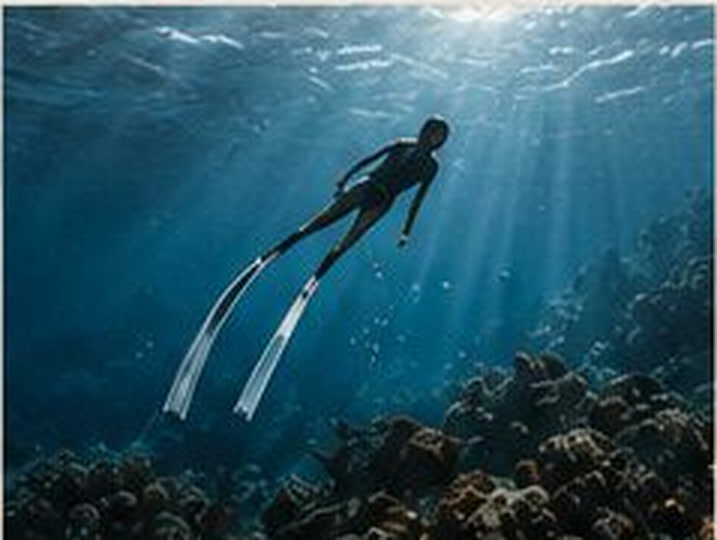 Freediver below the surface